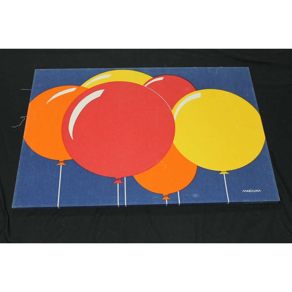 Vintage Marushka Balloon Screen Print Canvas Wall Art MCM On 24"x36" Stretcher